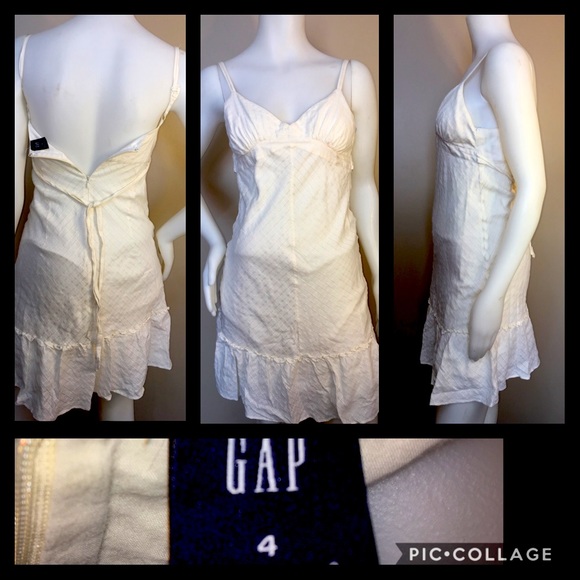 GAP Dresses & Skirts - GAP CREAM COTTON SUMMER DRESS ADJUSTABLE SIZE 4